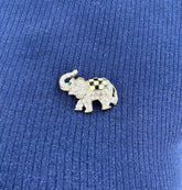 Lia Sophia Crystal Elephant Brooch with Trunk Up for Good Luck! NEW! - RealThreads